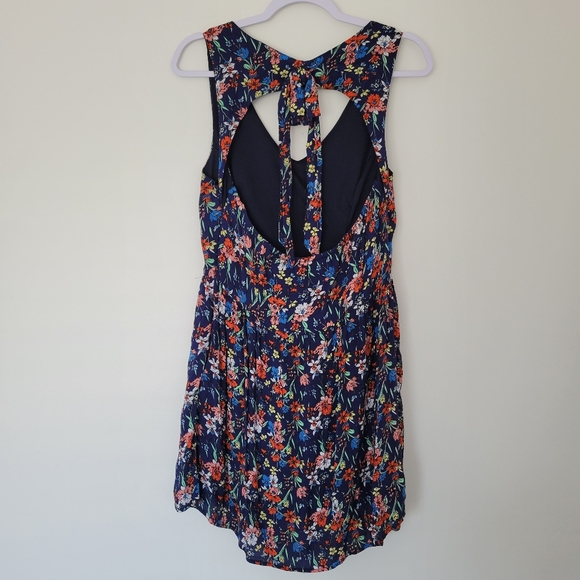 PEACH LOVE Ditsy Floral Back Tie Mini Dress Size L Beach Summer Vacation Size‎ L - Picture 2 of 11